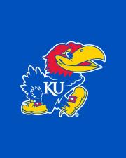 KU Jayhawk on blue background